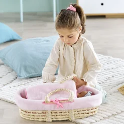 Corolle Couffin Tressé Peluche Rose et Pyjama pour poupon 36 cm Sale