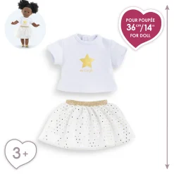 Corolle Ensemble Jupe & T Shirt Ivoire et Or pour poupée ma Discount