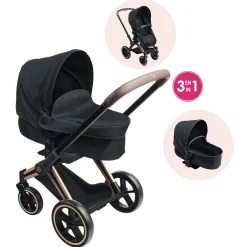 Corolle Landau 3 en 1 Cybex Priam Noir pour poupon 36 / 42 / 52 cm