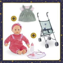 Corolle Lila Chérie se balade en Poussette Canne Sauge Best