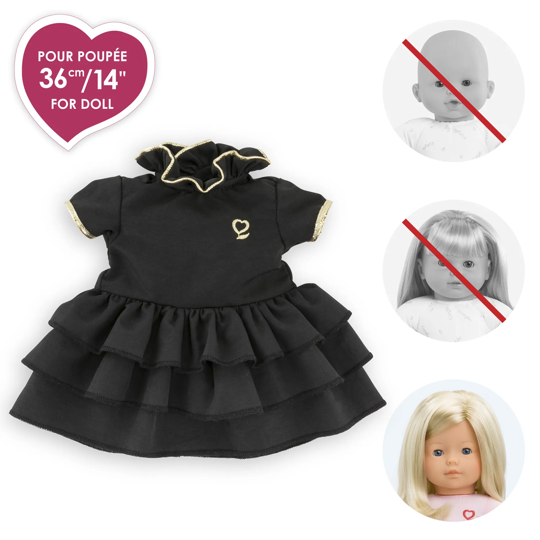 Corolle Petite Robe Noire pour poupée ma Outlet