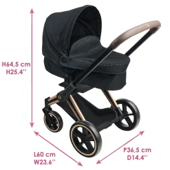 Corolle Poupon Rose, Landau Cybex Noir et Porte-Poupon Cybex Noir Discount
