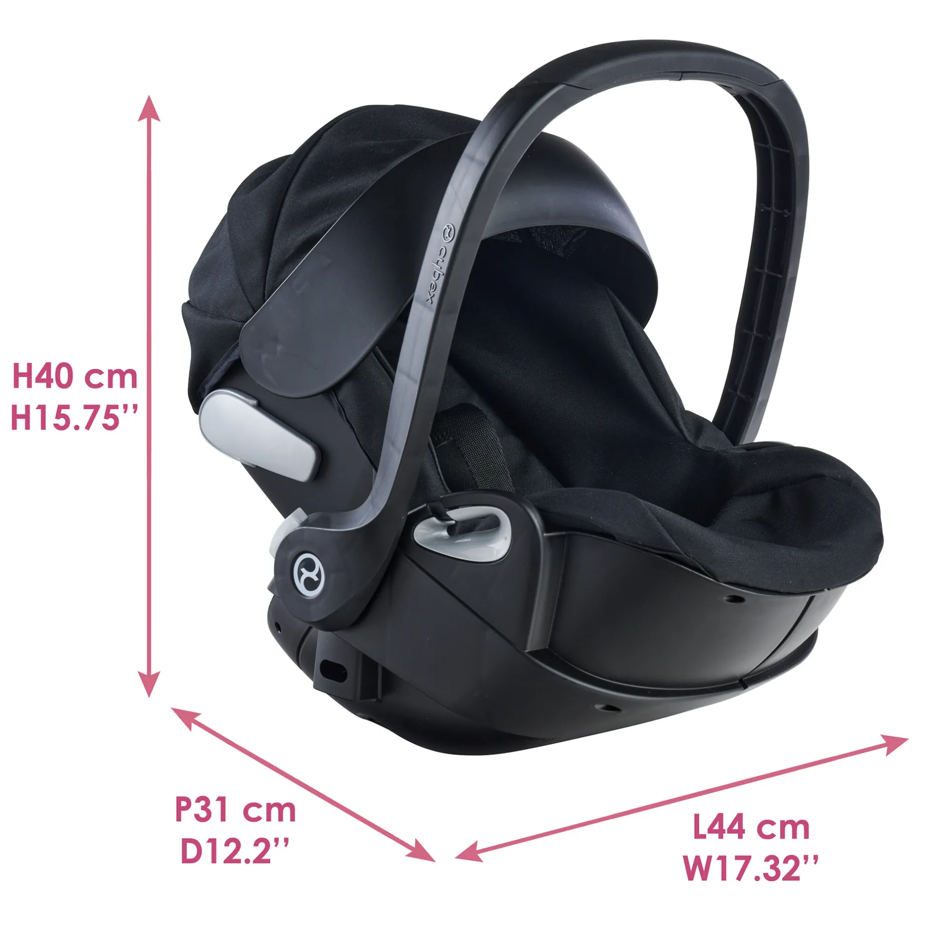 Corolle Poupon Rose, Landau Cybex Noir et Porte-Poupon Cybex Noir Discount