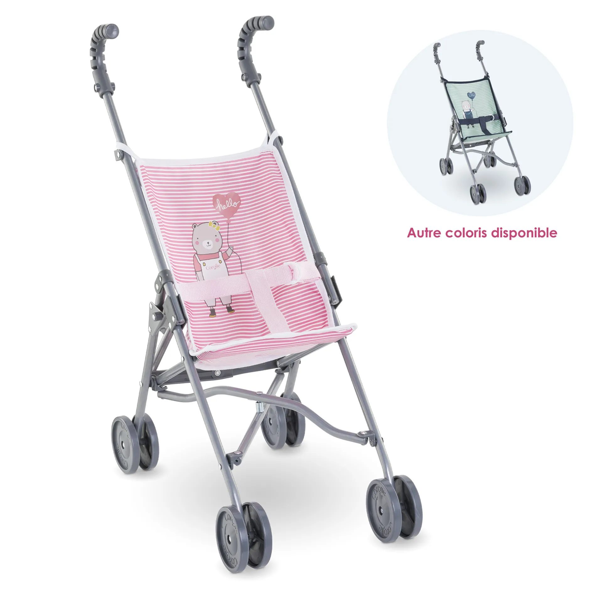 Corolle Poussette Canne Rose pour poupon 36/42/52 cm Sale