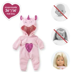 Corolle Pyjama Licorne Rose pour poupée ma New