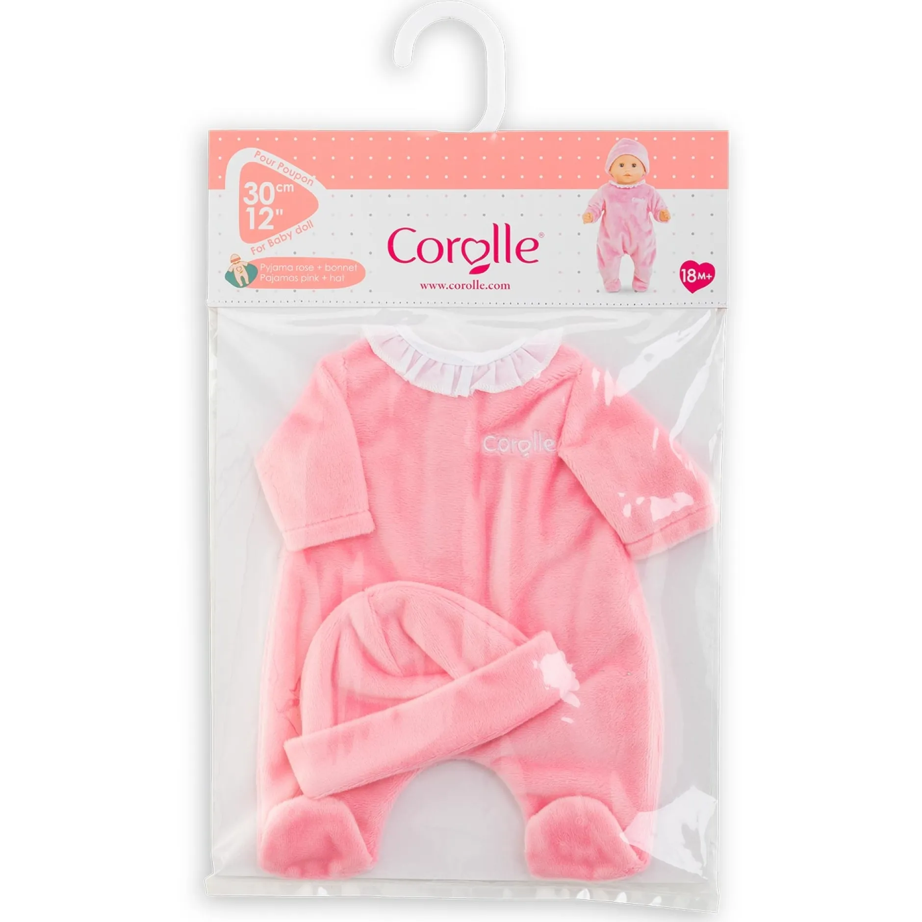Corolle Pyjama rose et bonnet pour poupon 30 cm Hot