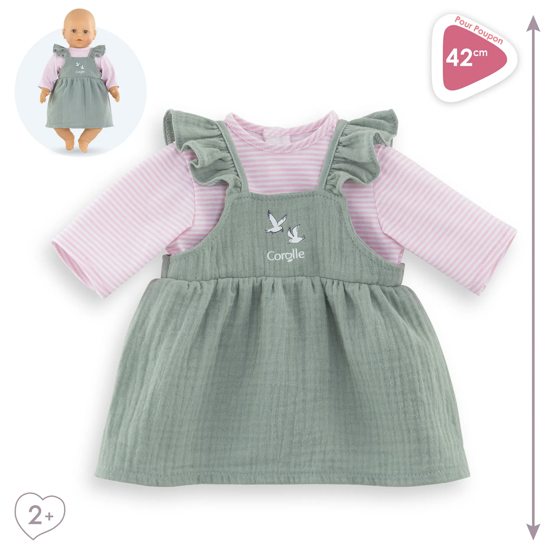 Corolle Robe à Volants & T-Shirt Bords de Loire pour poupon 42 cm Outlet