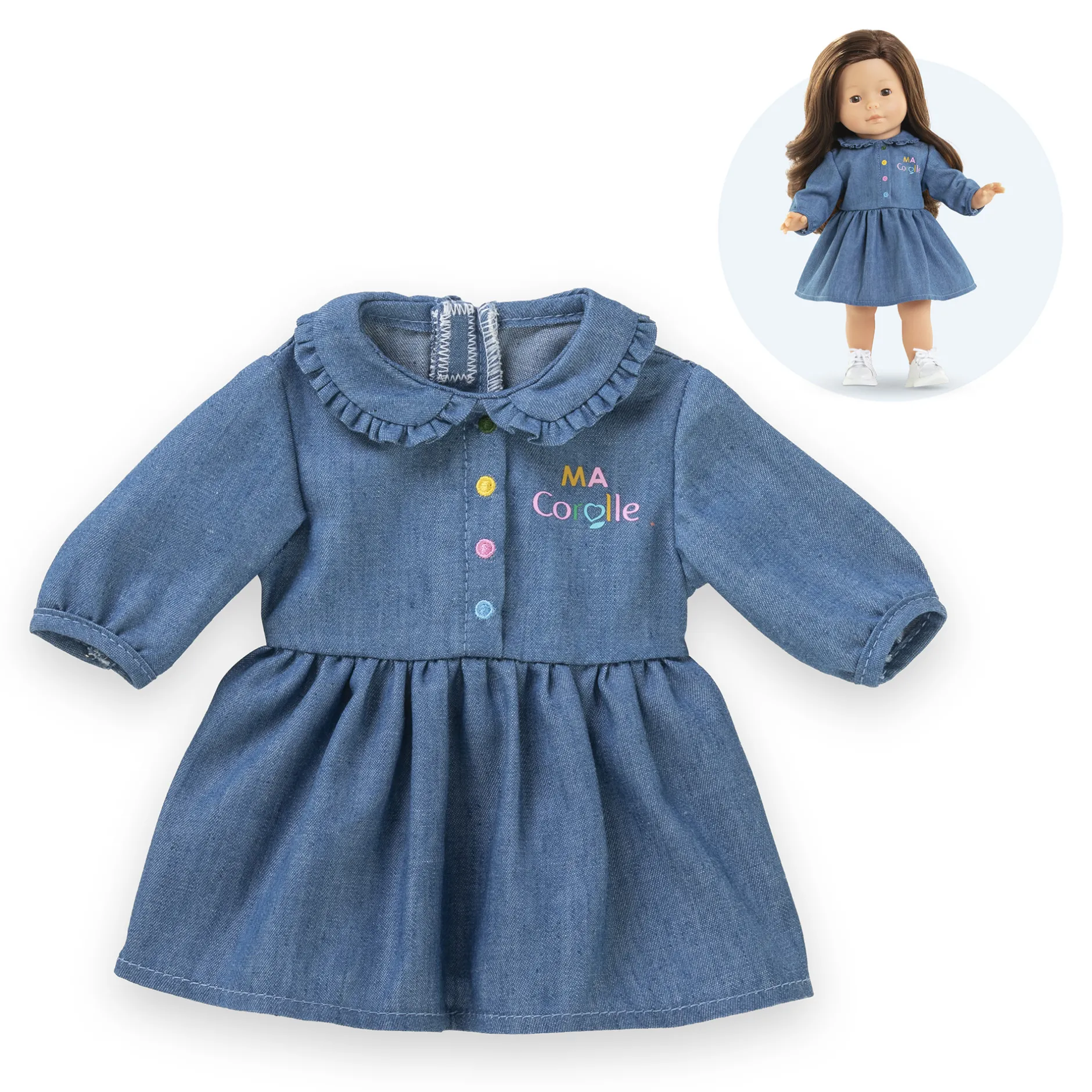 Corolle Robe Denim Manches Longues pour poupée ma New