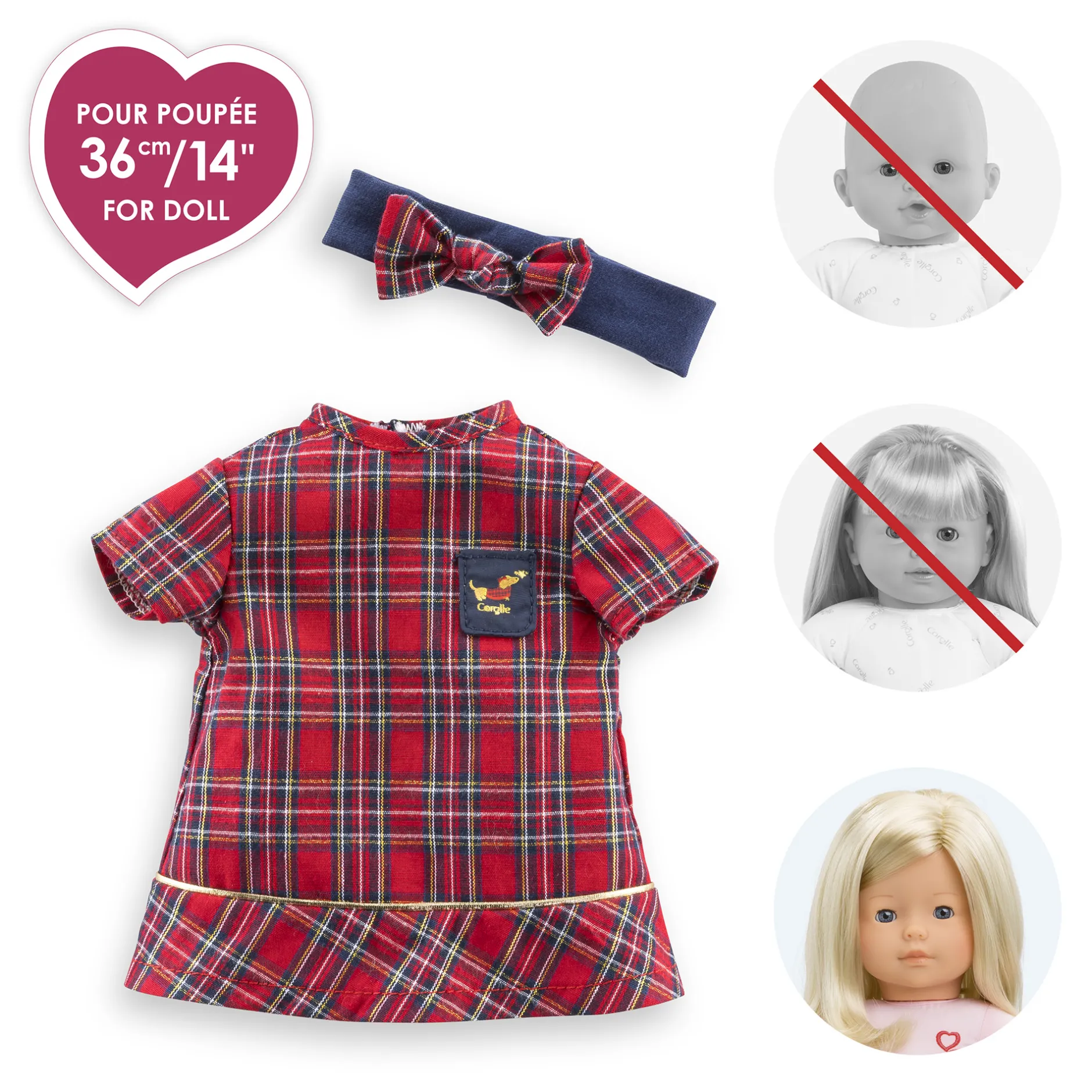 Corolle Robe et Bandeau en Fêtes pour poupée ma Hot