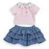 Corolle T-Shirt et Jupe à volants Week-end à Paris pour poupon 30 cm New