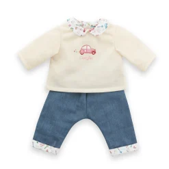 Corolle T-Shirt Manches Longues et Jean Week-end à Paris pour poupon 36 cm