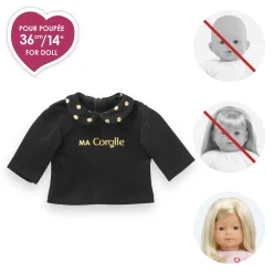 Corolle T-Shirt Noir et Or Manches Longues pour poupée ma